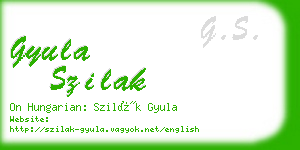 gyula szilak business card